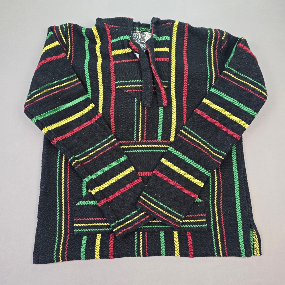 Baja Hoodie Señor Lopez Rasta Stripe Mexican‎ Pullover Hooded - S